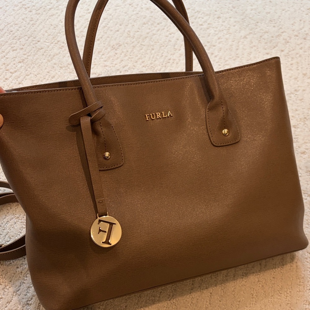 Furla Tan Leather Tote Bag